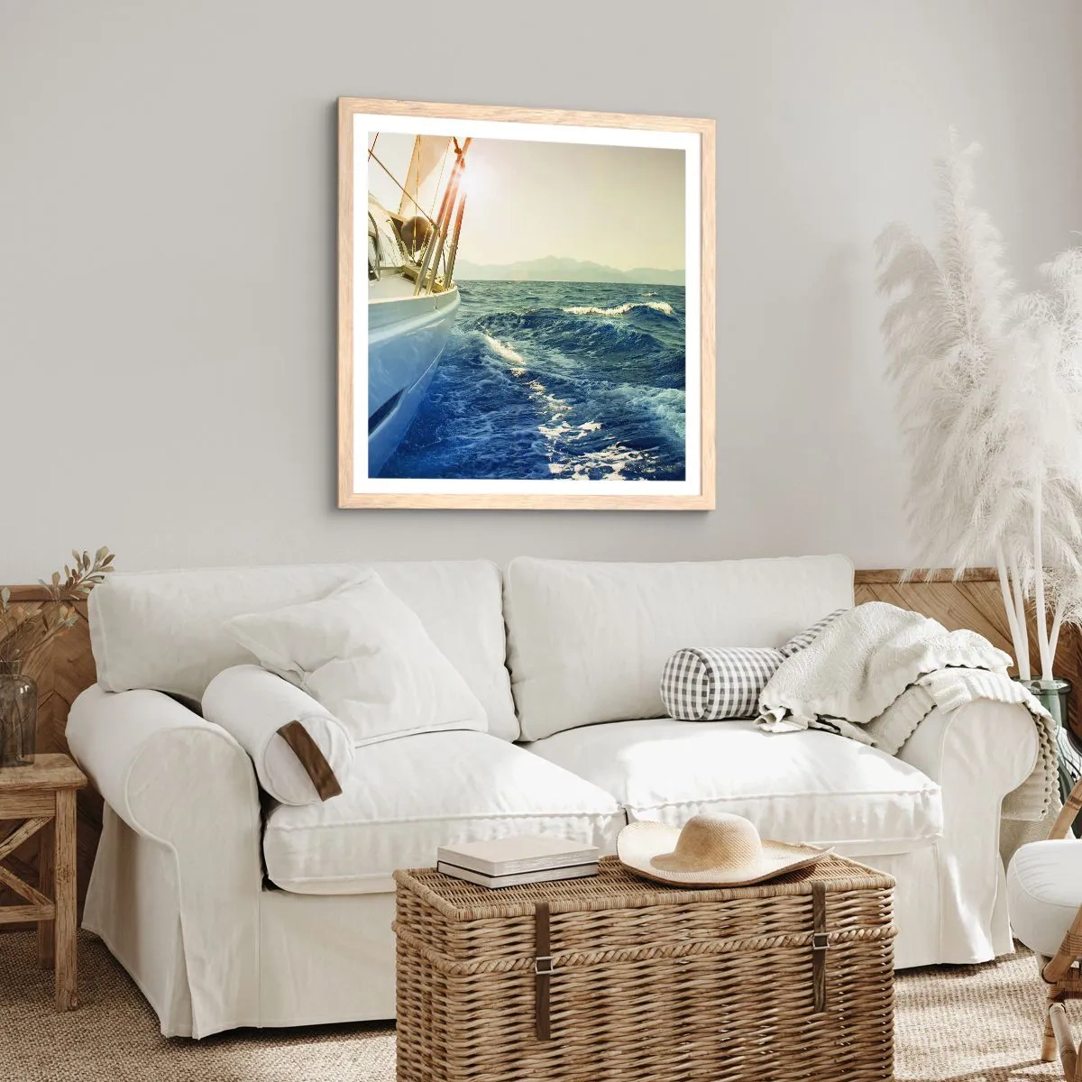 Pôster com moldura de carvalho claro - Depois da aventura - 50x50 cm