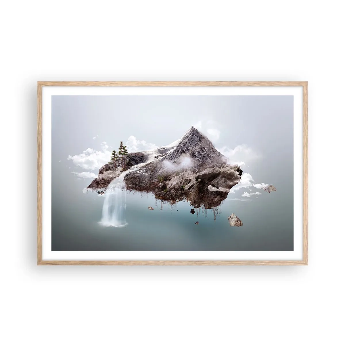 Pôster com moldura de carvalho claro - Pelos olhos de um surrealista - 91x61 cm