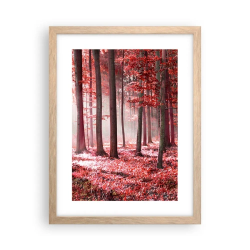 Pôster com moldura de carvalho claro - O vermelho também é belo - 30x40 cm