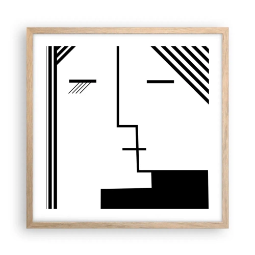 Pôster com moldura de carvalho claro - Apenas um beijo - 50x50 cm