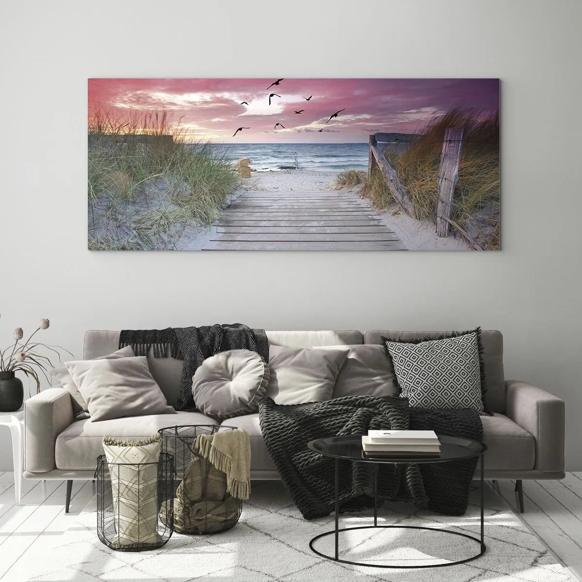 Quadro em vidro - Impressão do Báltico - 140x50 cm