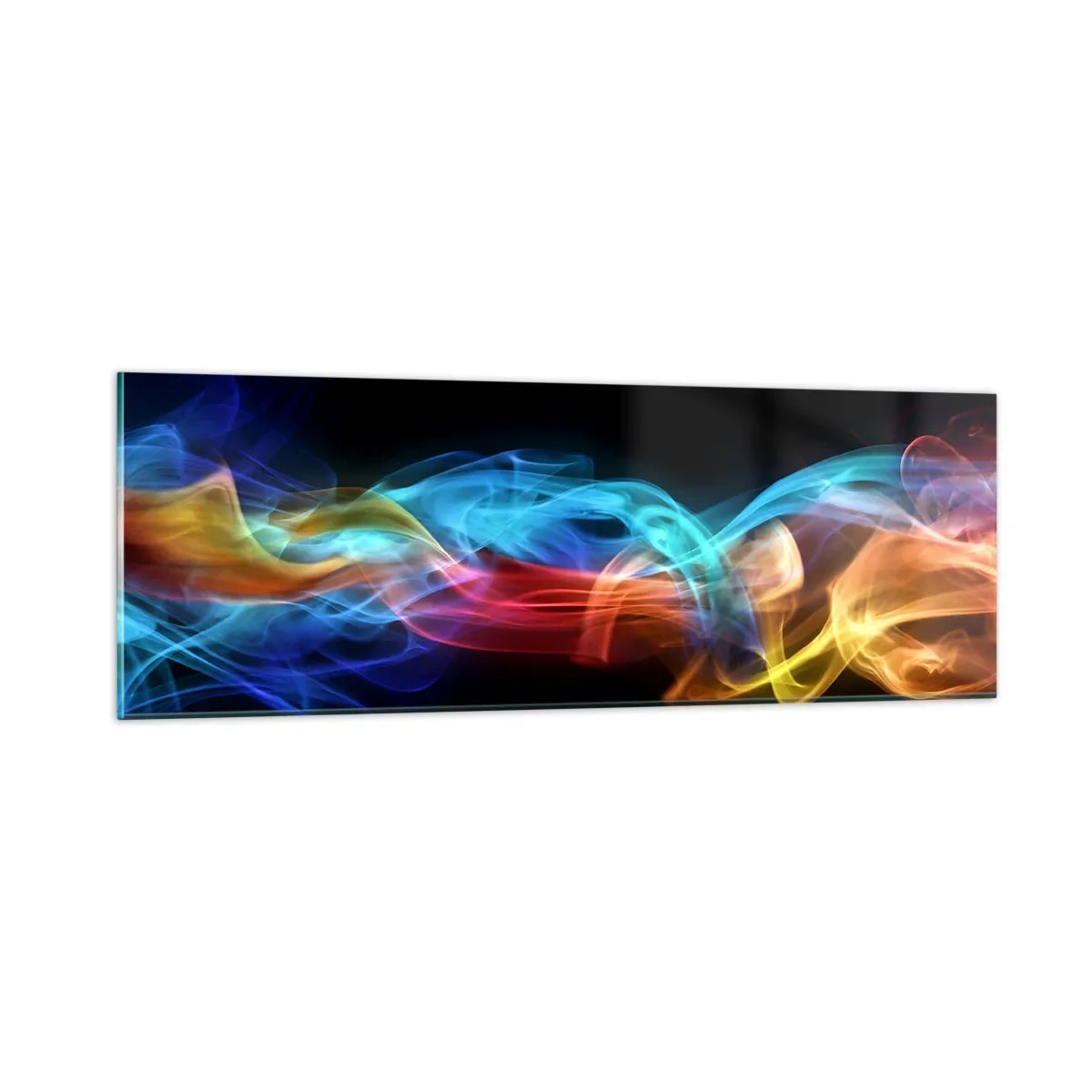 Quadro em vidro - Dança da névoa em arco-íris - 90x30 cm