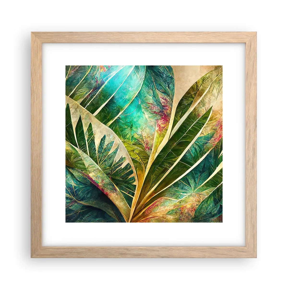 Pôster com moldura de carvalho claro - As cores dos trópicos - 30x30 cm