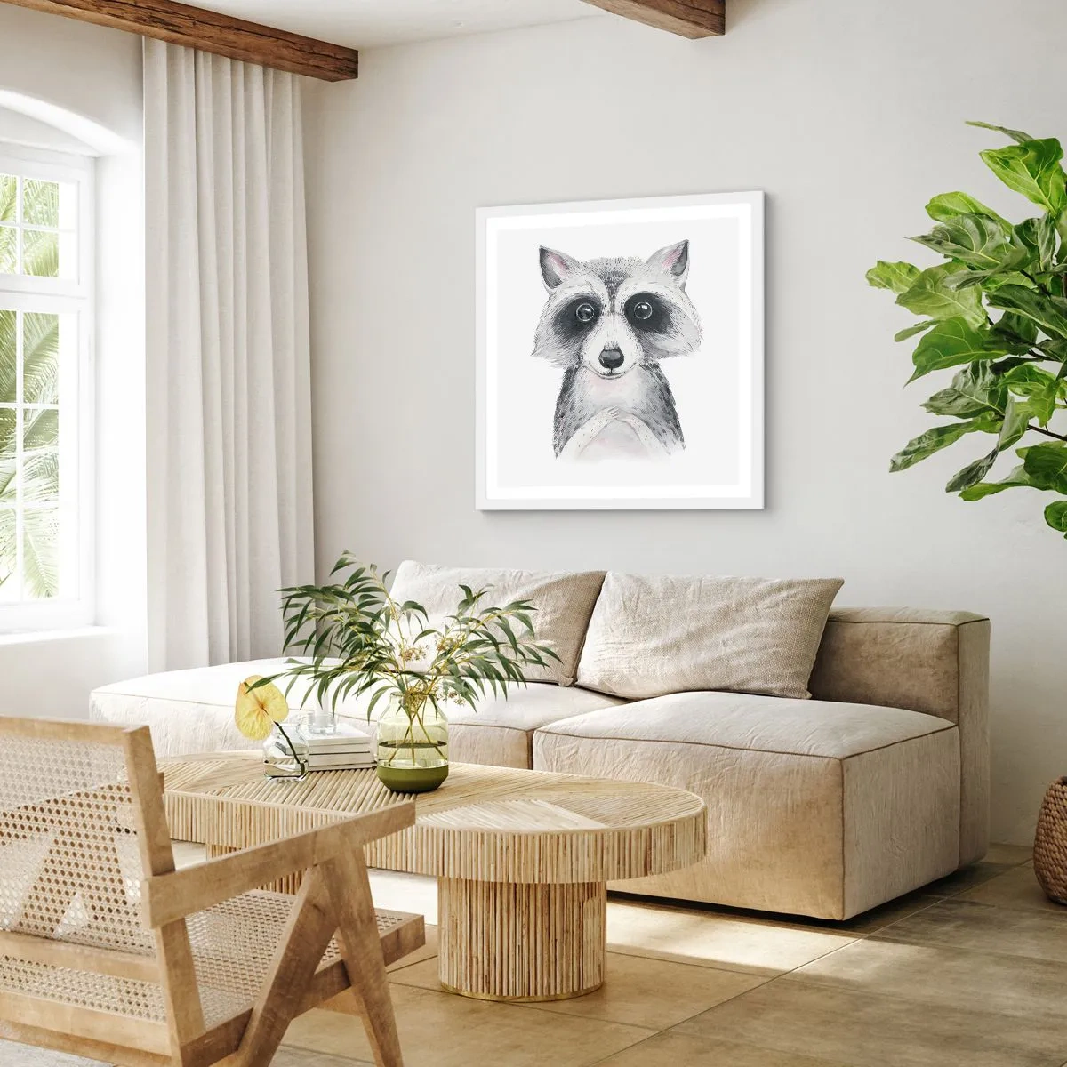 Pôster em moldura branca - Um momento de emoção - 40x40 cm