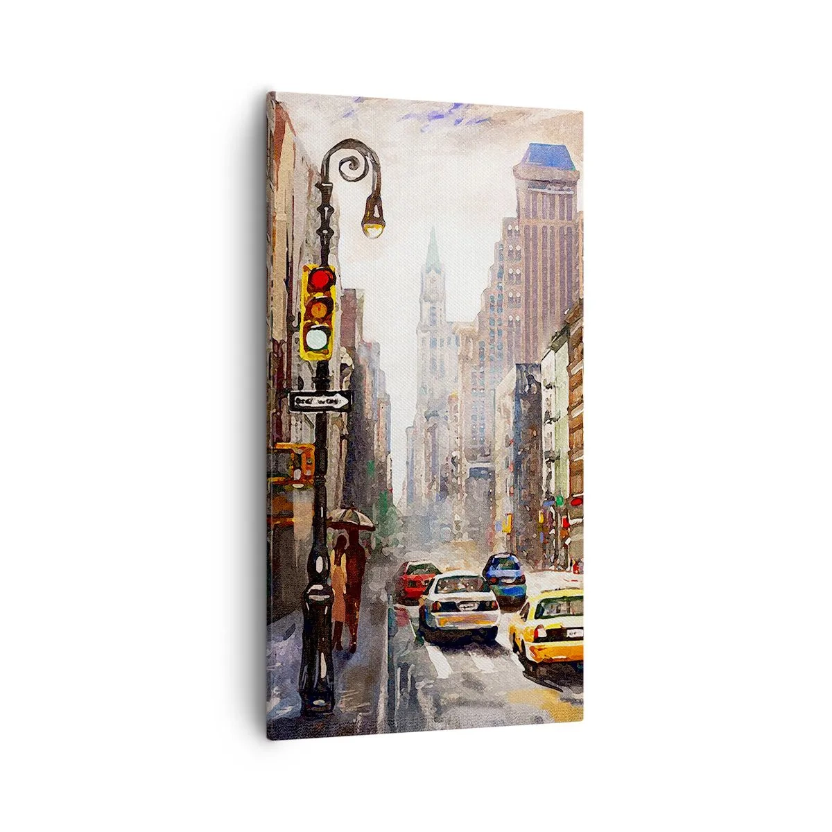 Quadro em tela - Nova York – colorida também na chuva  - 55x100 cm