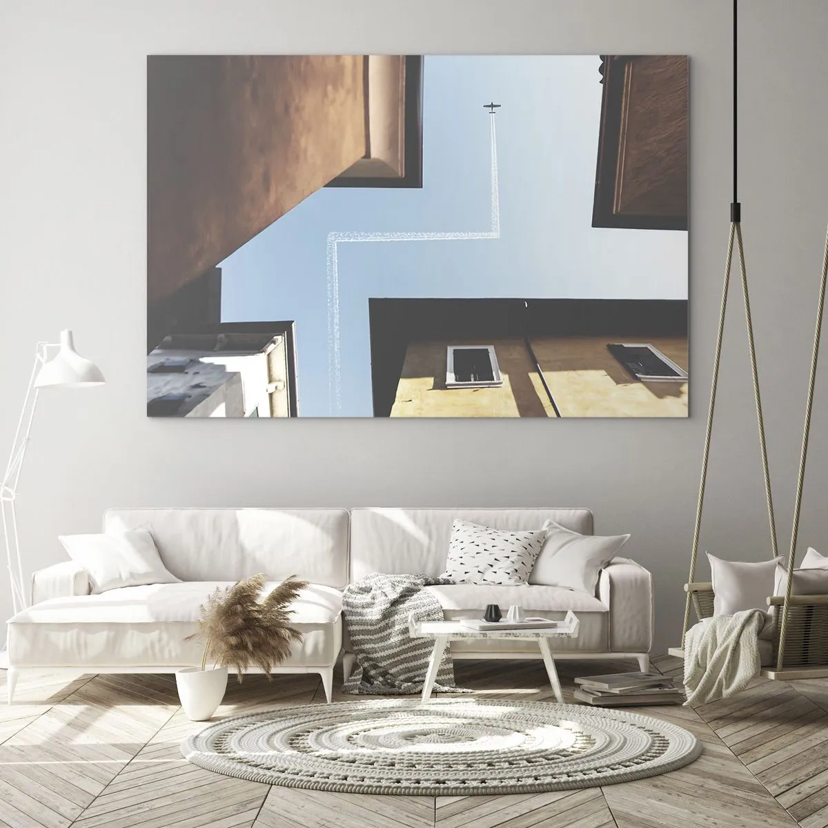 Quadro em vidro - Acima do labirinto da cidade - 120x80 cm