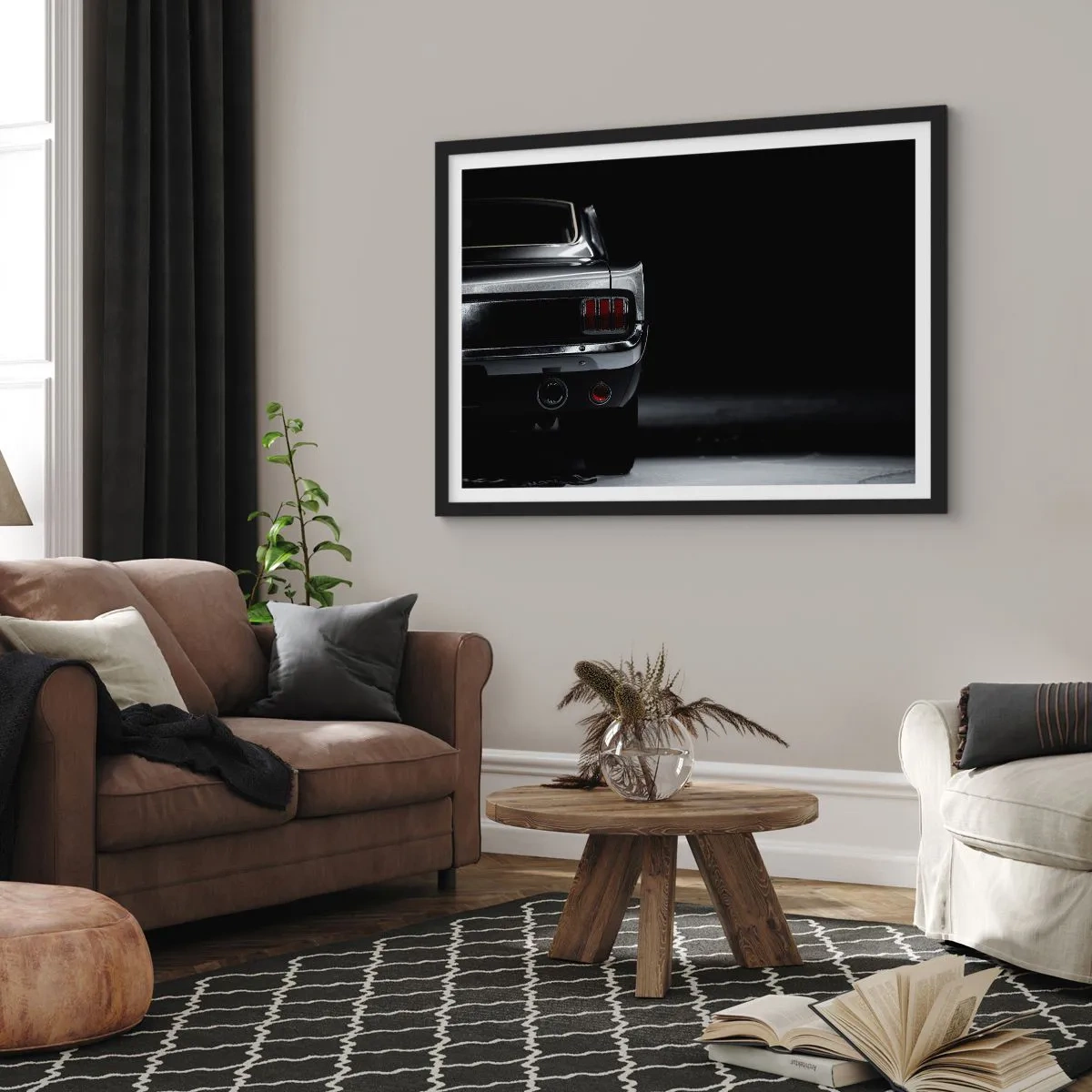 Pôster com moldura preta - O charme do clássico - 91x61 cm