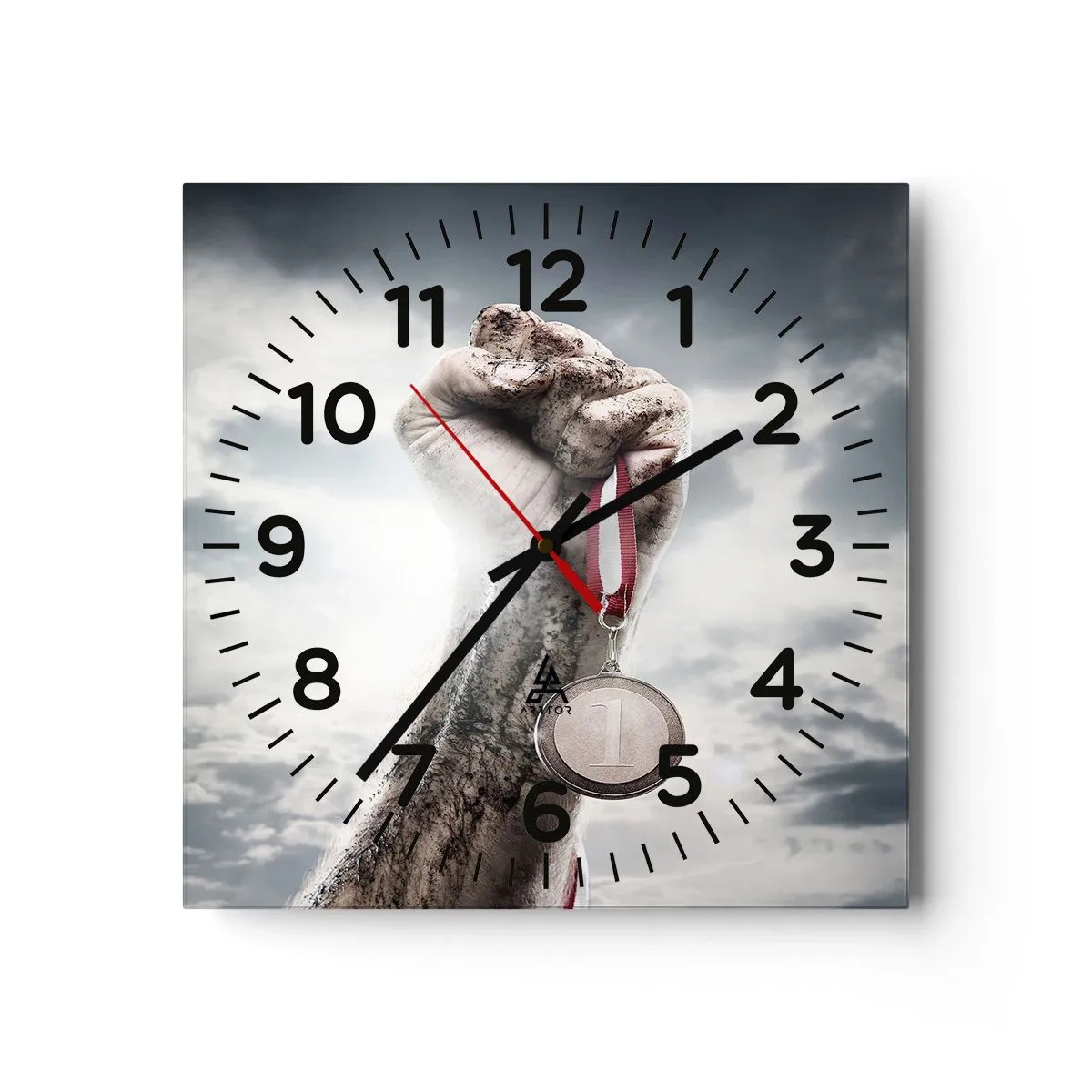 Relógio de parede - Relógio em vidro - Per aspera ad astra - 40x40 cm