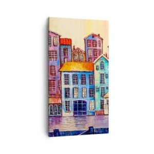 Quadro em tela - Uma cidade como de um conto de fadas - 45x80 cm