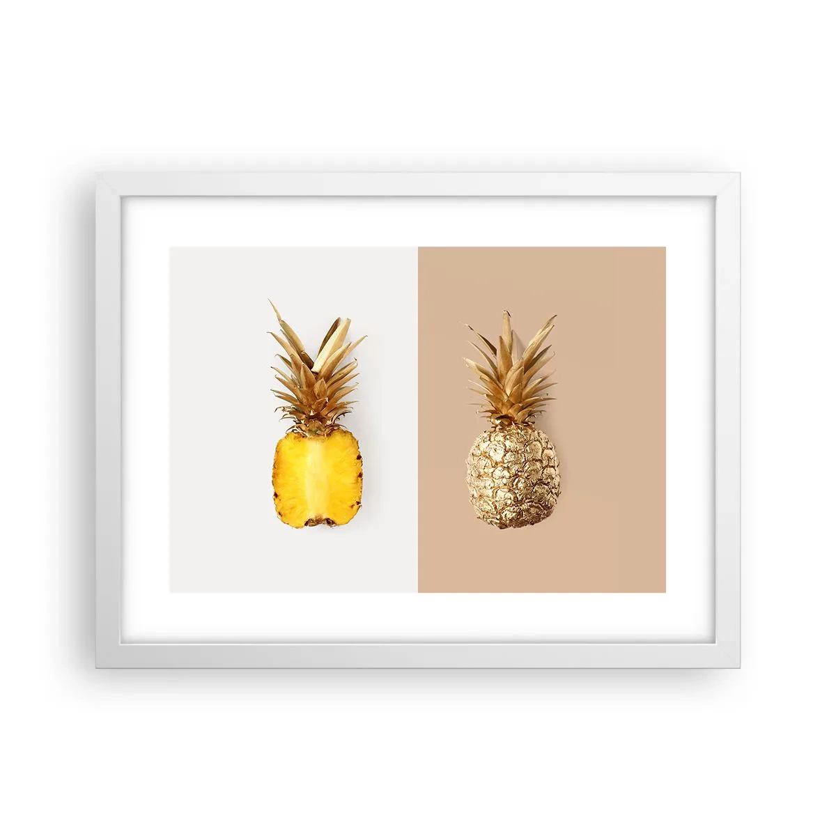 Pôster em moldura branca - Ananás para nós - 40x30 cm