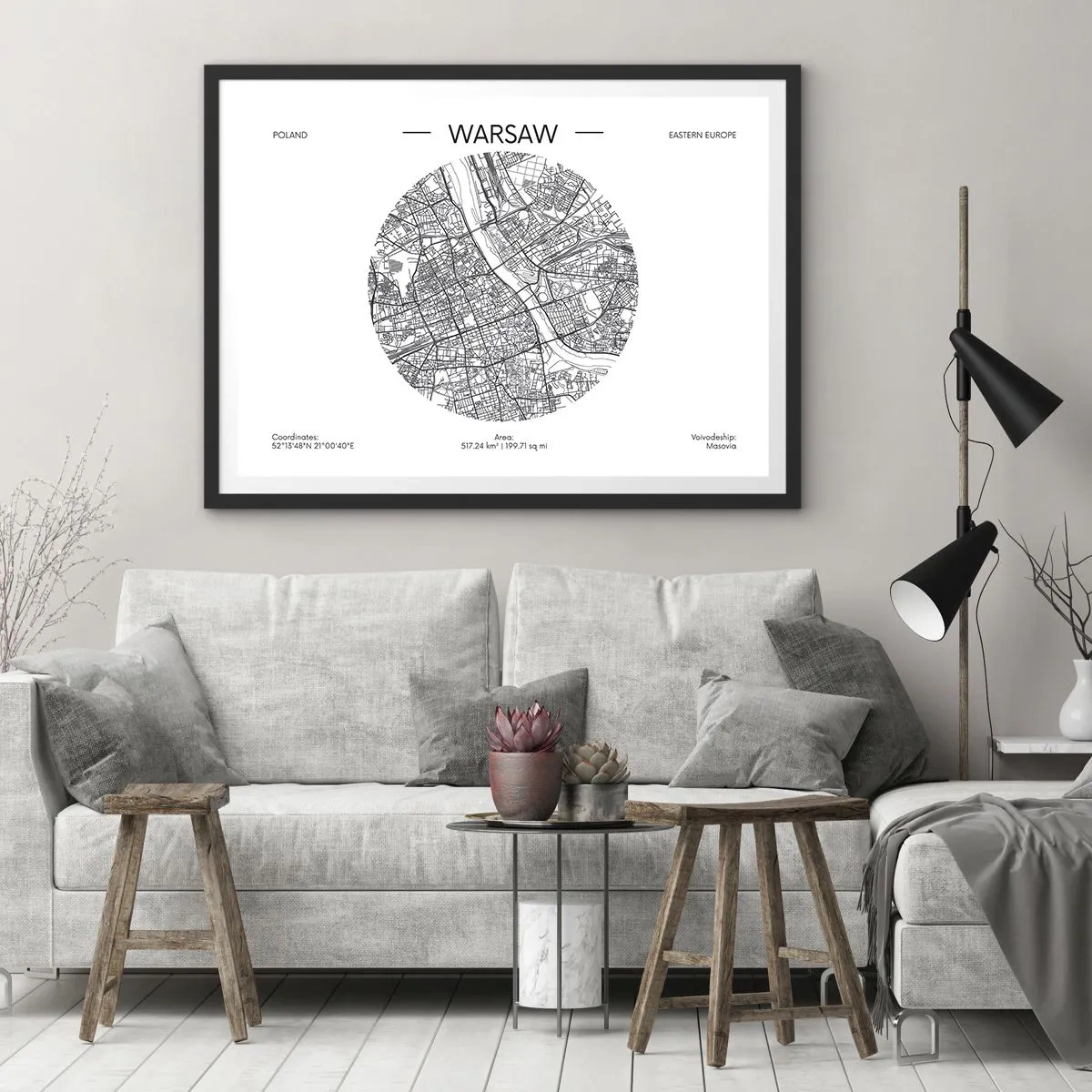 Pôster com moldura preta - Anatomia de Varsóvia - 70x50 cm