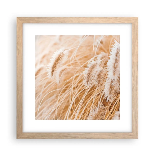 Pôster com moldura de carvalho claro - O murmúrio dourado das plantas - 30x30 cm