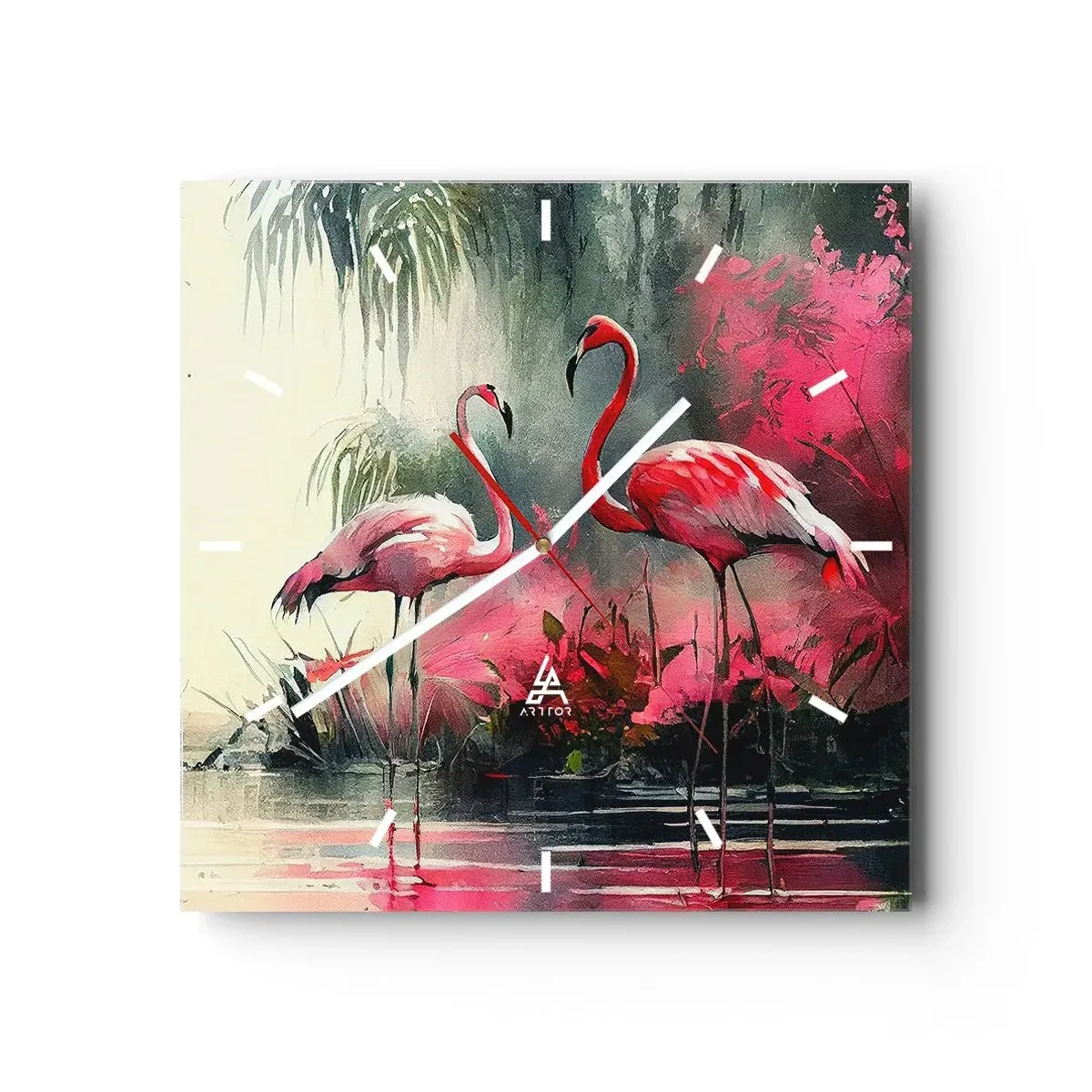 Relógio de parede - Relógio em vidro - Uma lição de graça natural - 30x30 cm