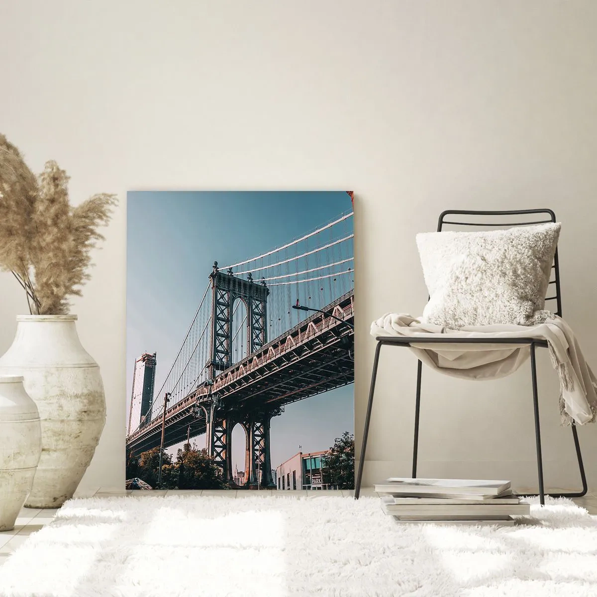 Quadro em vidro - Sobre as ondas da cidade - 80x120 cm