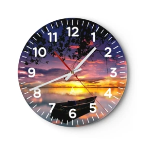 Relógio de parede - Relógio em vidro - Parece que estás pendurado no meio do céu… - 30x30 cm