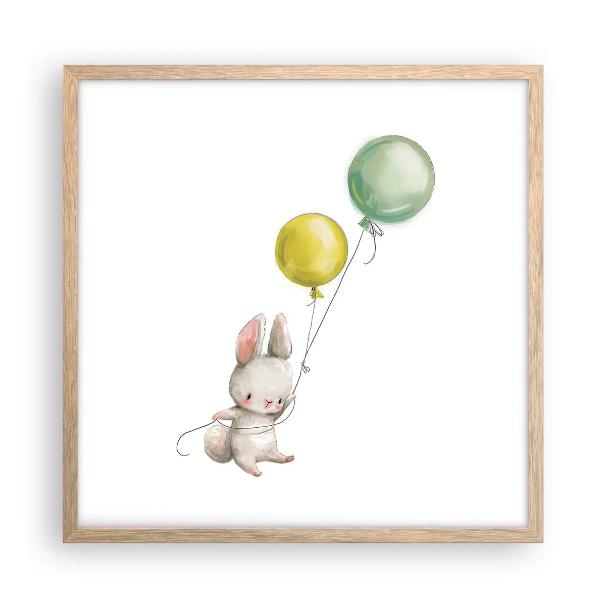 Pôster com moldura de carvalho claro - Também quero voar! - 50x50 cm