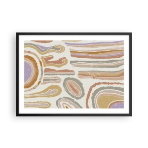 Pôster com moldura preta - Secções transversais coloridas - 70x50 cm