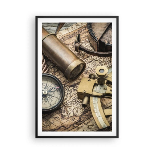 Pôster com moldura preta - Definir um rumo - 61x91 cm