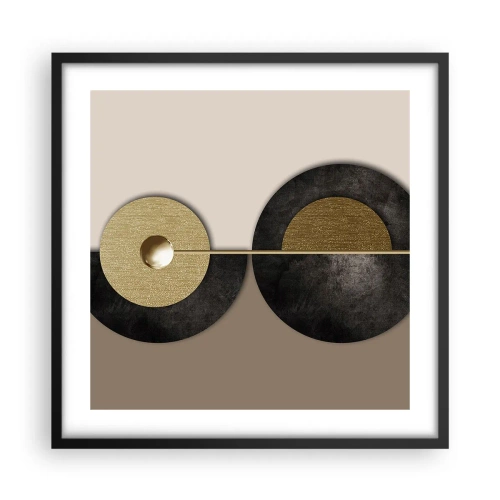 Pôster com moldura preta - Variações ao redor do círculo - 50x50 cm