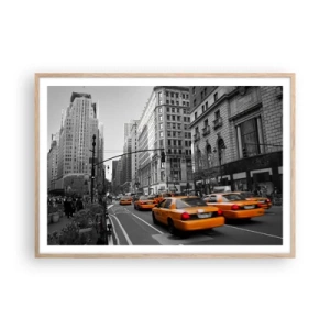 Pôster com moldura de carvalho claro - Sol da cidade grande - 100x70 cm