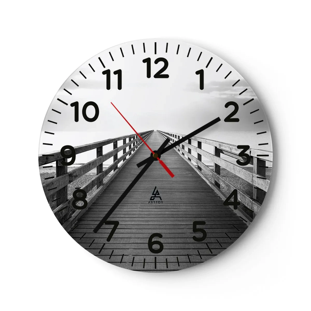 Relógio de parede - Relógio em vidro - Para longe... - 40x40 cm