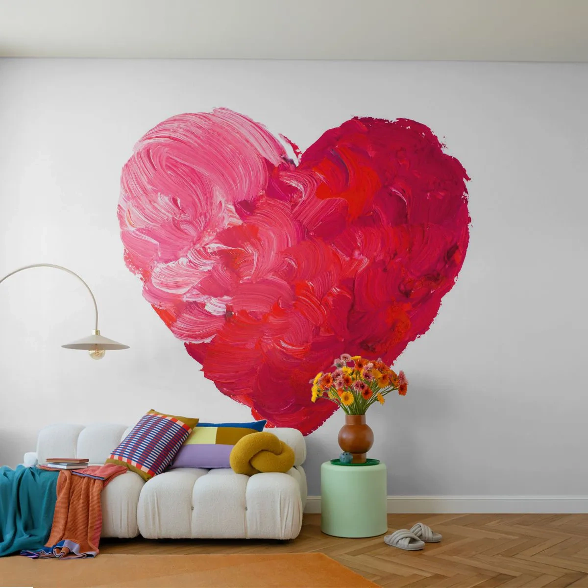 Papel de Parede Standard Eco - All you need is love - Abstração, Coração vermelho, Símbolo do Amor - 400x280 cm