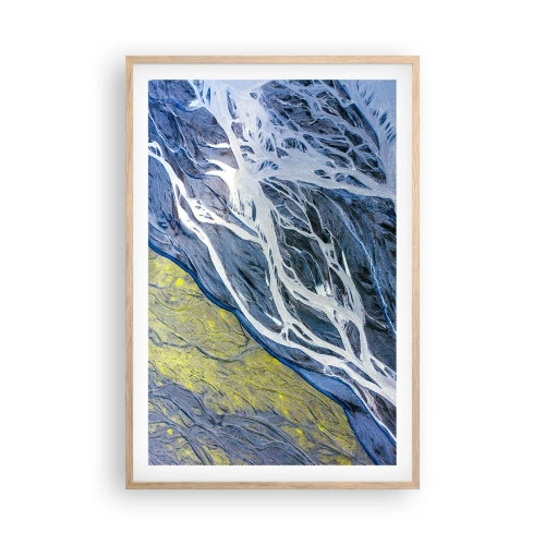 Pôster com moldura de carvalho claro - Pinturas rupestres da natureza - 61x91 cm