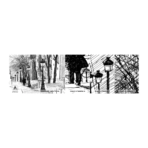 Amostra de Papel de Parede Standard Eco - Uma história de amor ou uma história de terror? - Montmartre, Arquitetura, Paris - 100x30 cm