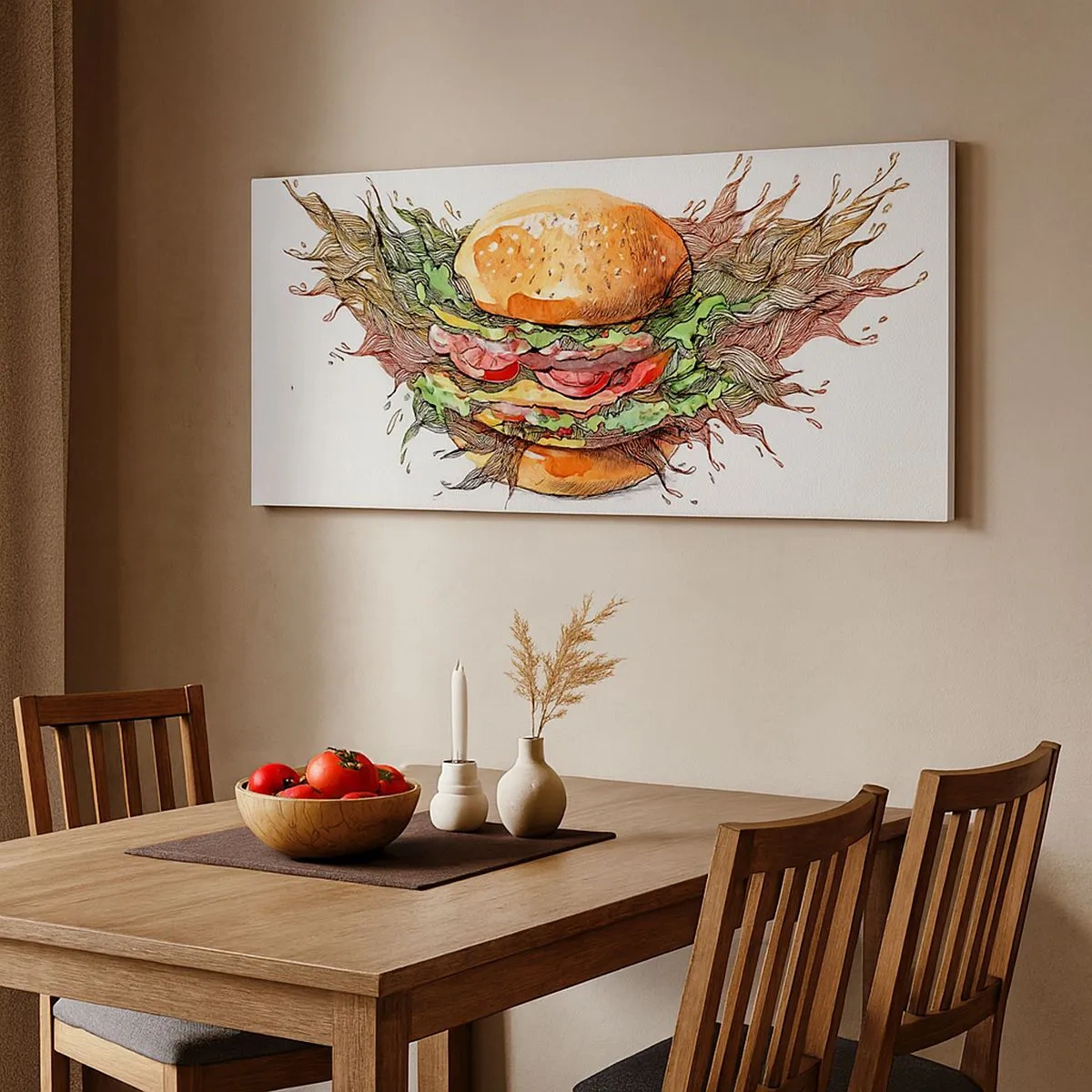 Quadro em tela - Tentação quente - 100x40 cm