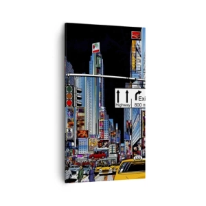 Quadro em tela - Grande Noite em Cartoon - 45x80 cm