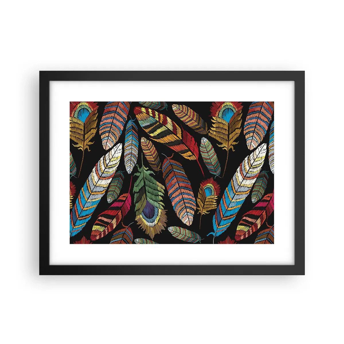 Pôster com moldura preta - O carnaval dos pássaros - 40x30 cm