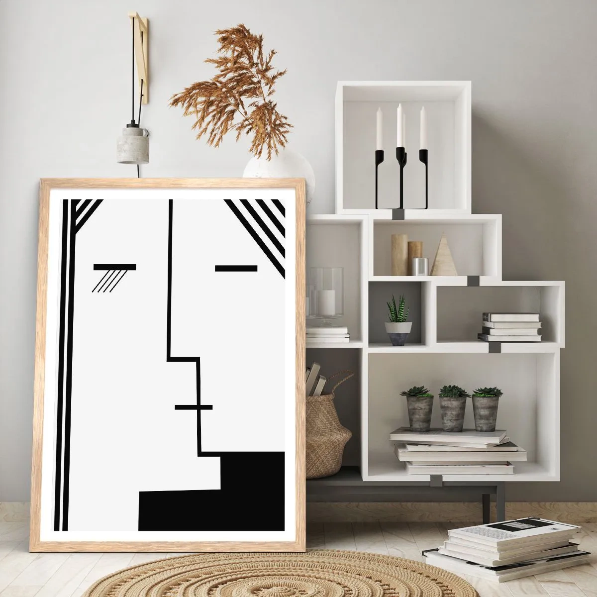 Pôster com moldura de carvalho claro - Apenas um beijo - 40x50 cm