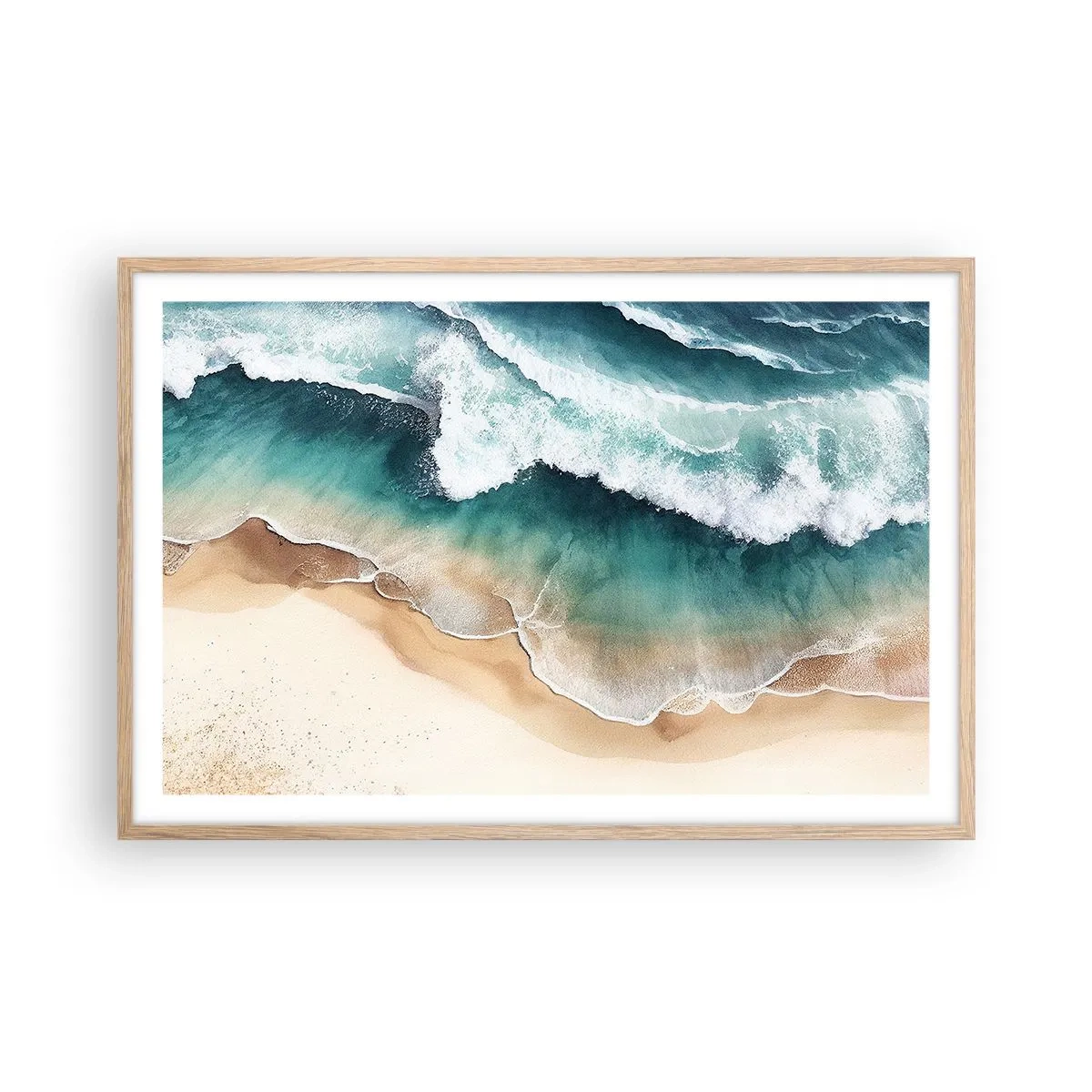 Pôster com moldura de carvalho claro - O eterno encontro - 91x61 cm