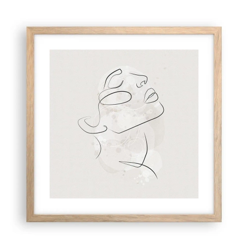 Pôster com moldura de carvalho claro - Esboço de um sonho - 40x40 cm