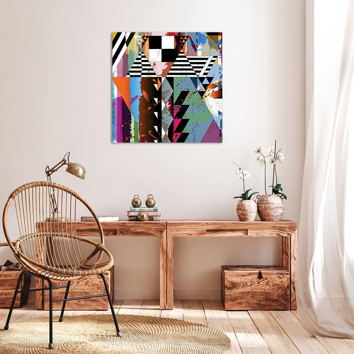 Quadro em tela - Geométrica e organicamente - 60x60 cm