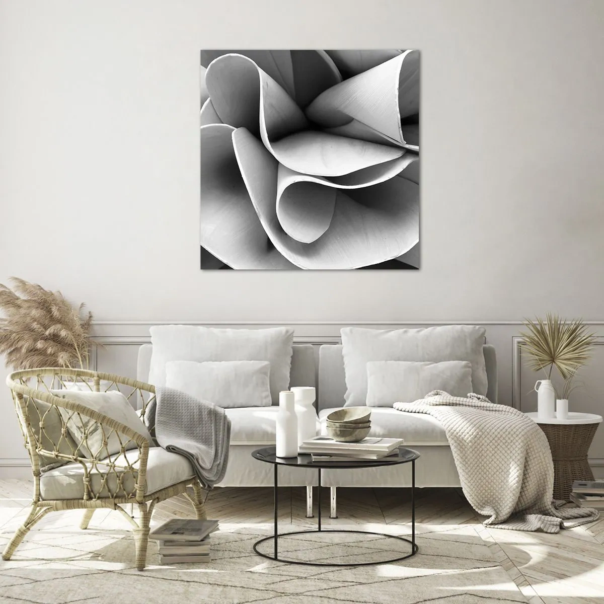 Quadro em vidro - Acontece no espaço - 50x50 cm