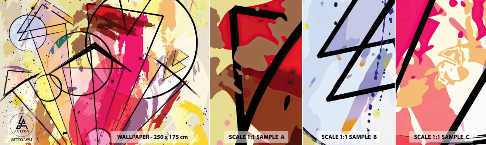 Amostra de Papel de Parede Standard Eco - Explosão - Abstração, Pedaço, Gráficos - 100x30 cm