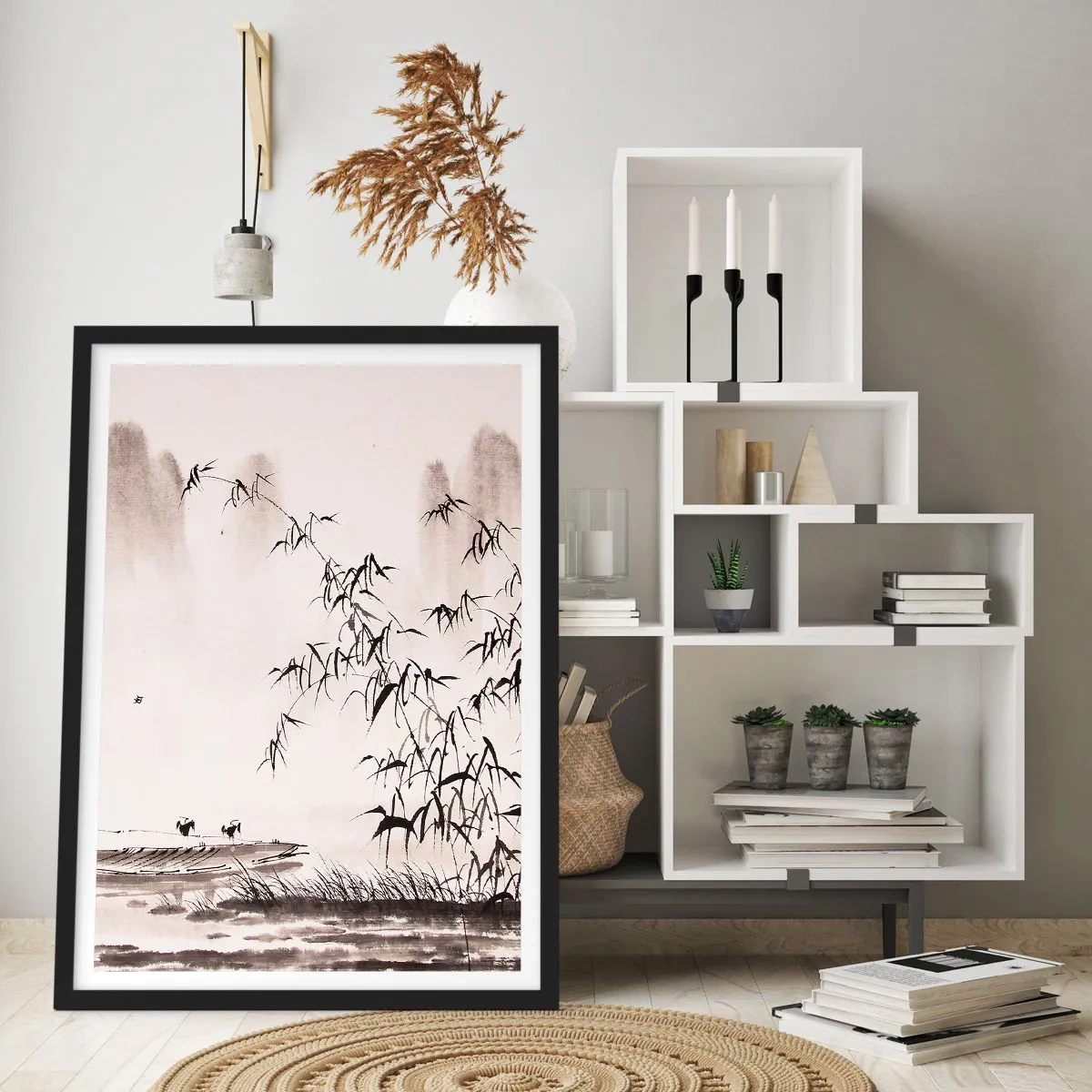 Pôster com moldura preta - O silêncio dos campos de arroz - 61x91 cm