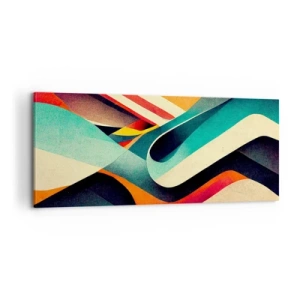 Quadro em tela - Composição intensa - 100x40 cm