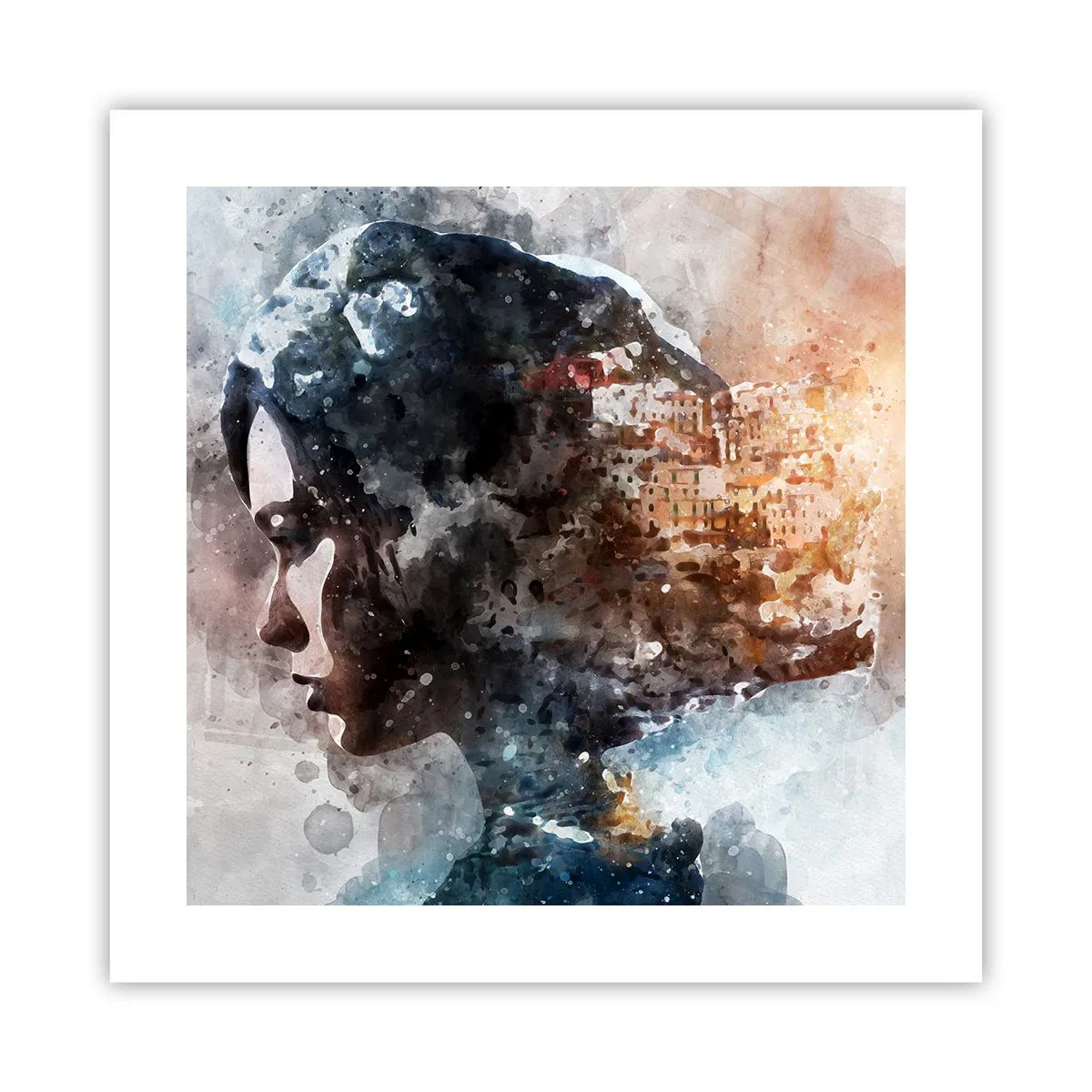 Pôster - Uma história sobre uma menina e uma cidade ao fundo - 40x40 cm