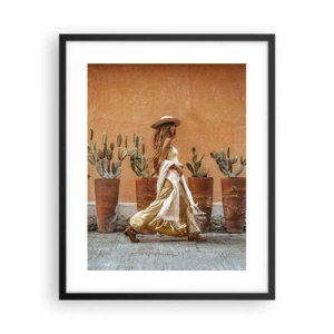 Pôster com moldura preta - Estilo hippie - 40x50 cm