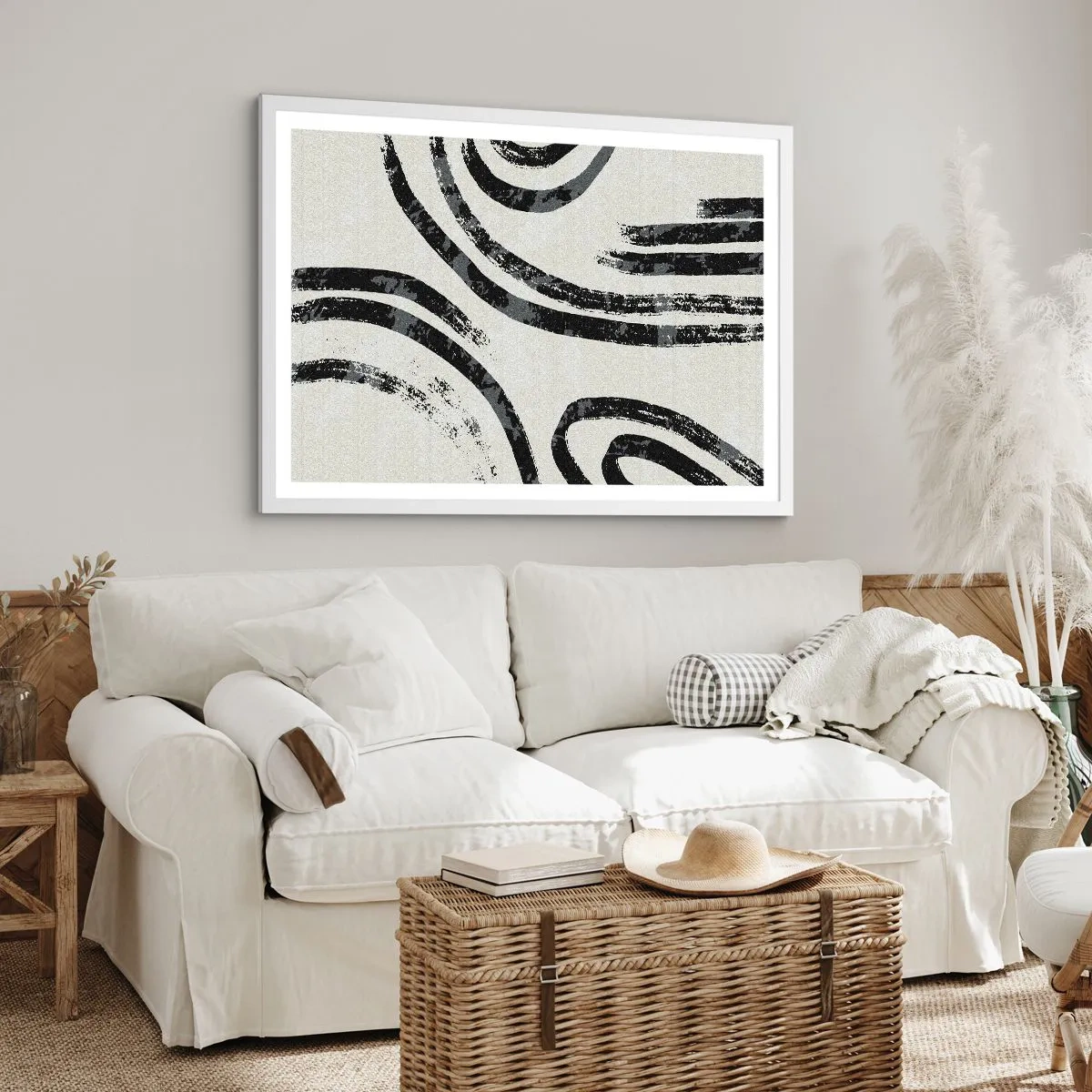 Pôster em moldura branca - Meio parado - 91x61 cm