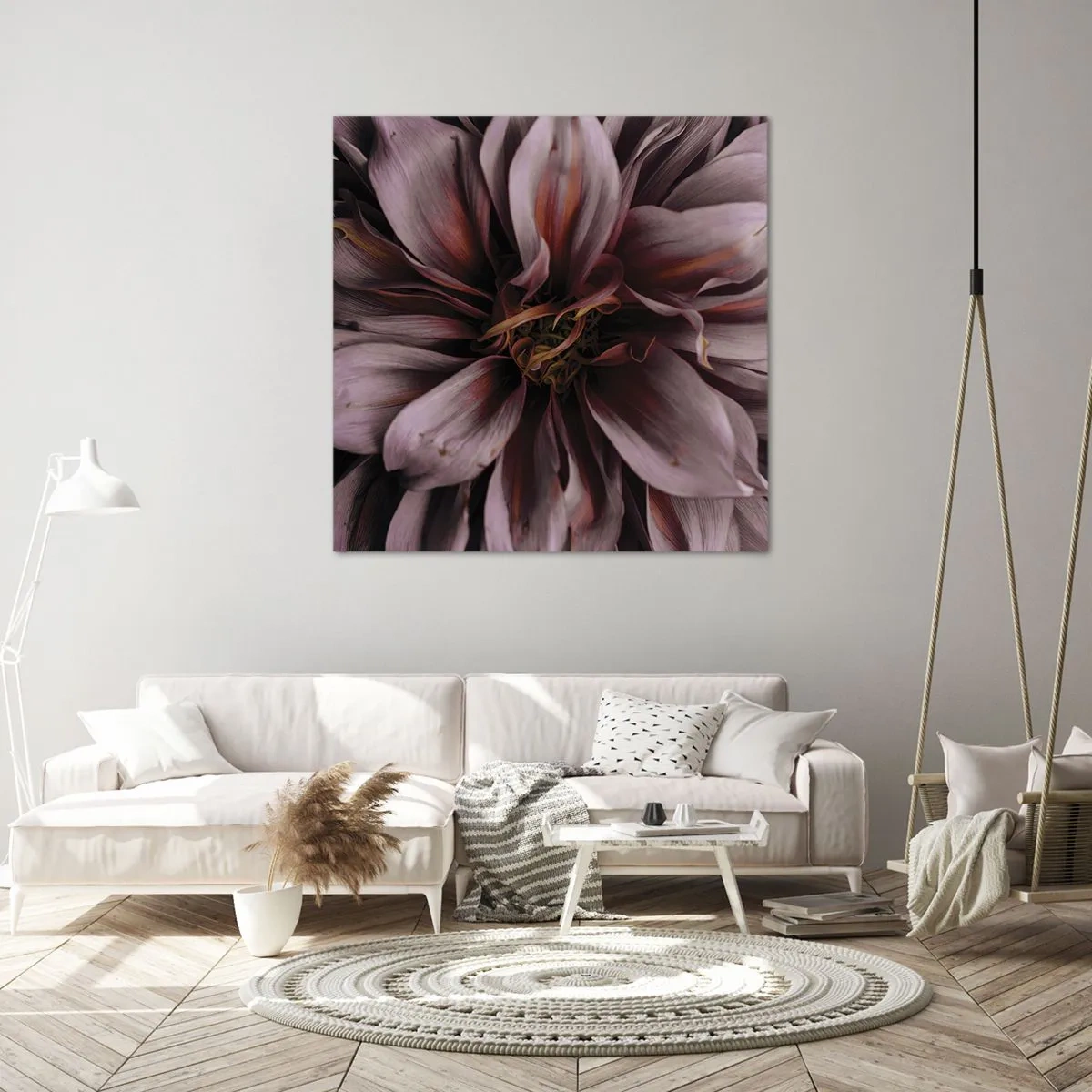 Quadro em tela - Coração de flor - 50x50 cm