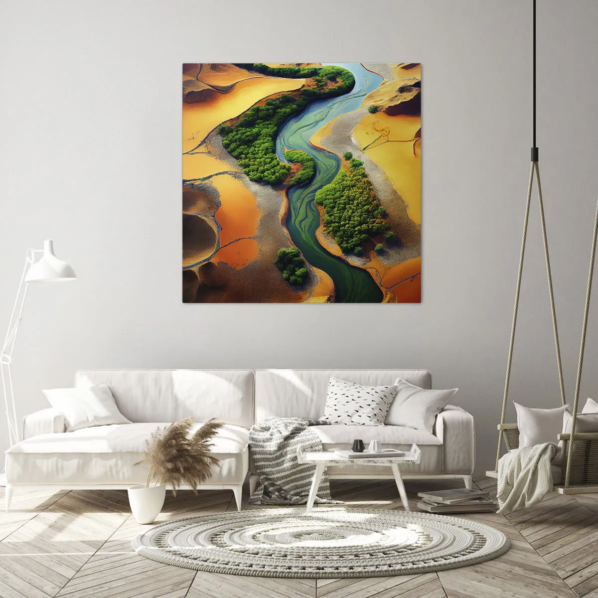 Quadro em tela - Rio que dá vida - 30x30 cm