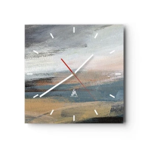 Relógio de parede - Relógio em vidro - Abstração: paisagem do norte - 30x30 cm
