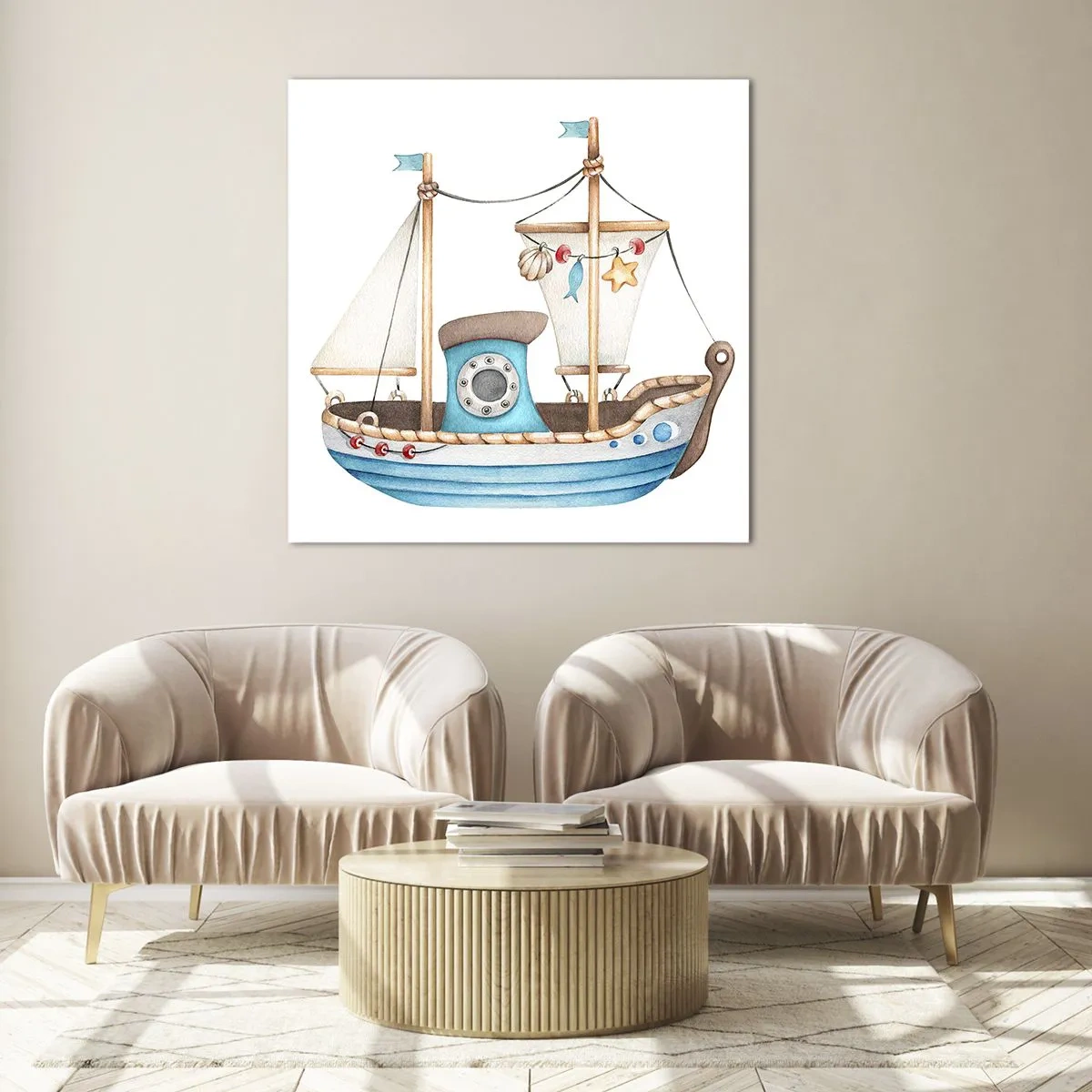 Quadro em vidro - Vamos a isso! - 30x30 cm