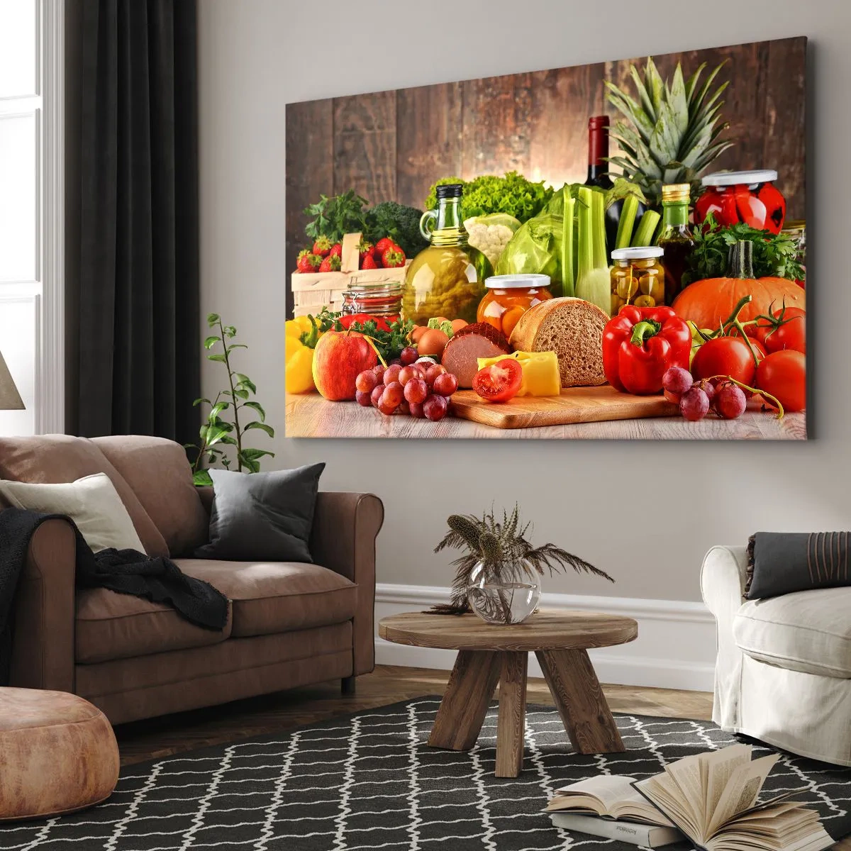 Quadro em tela - Defumados, cozidos, em conserva - 120x80 cm