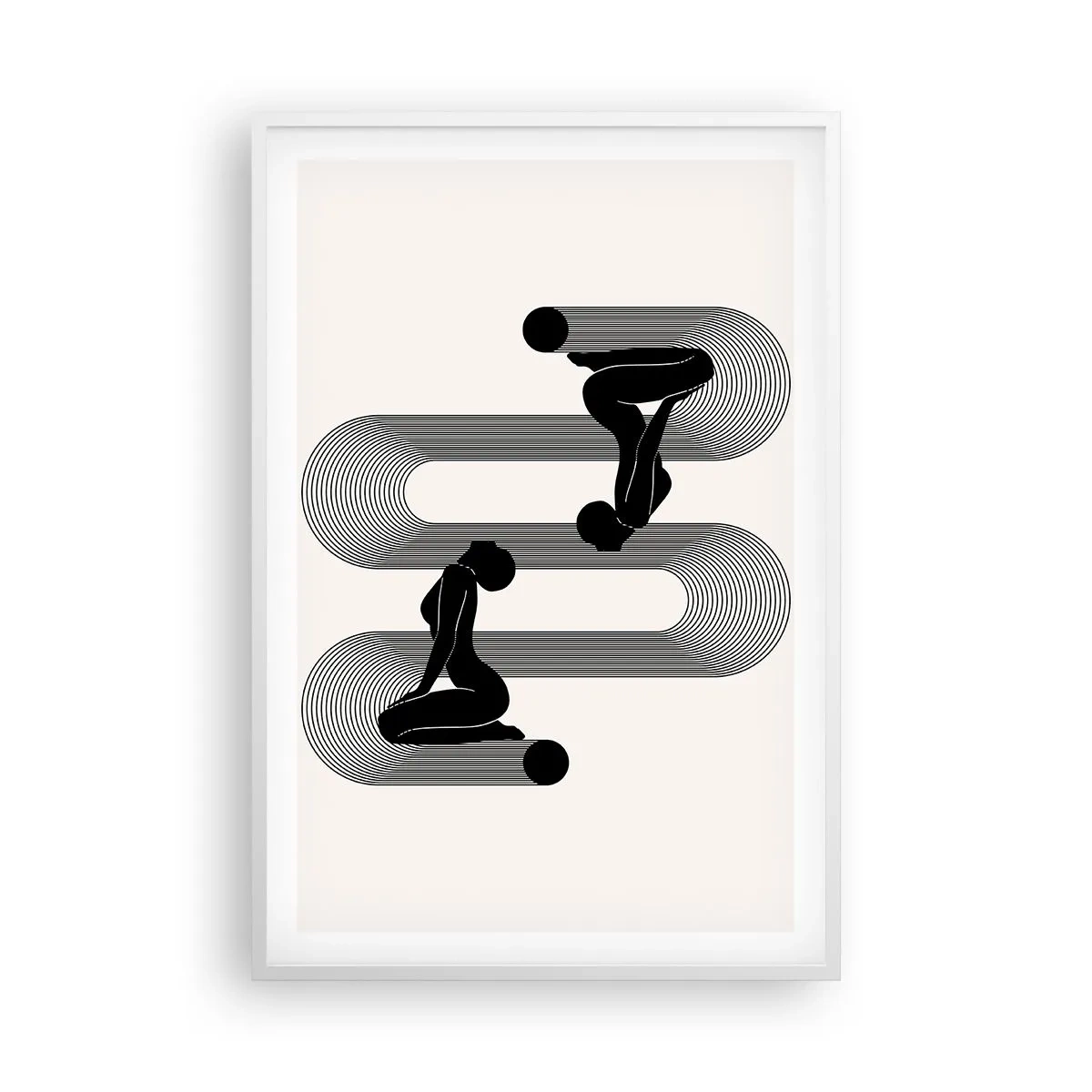 Pôster em moldura branca - Simetria sensual - 61x91 cm