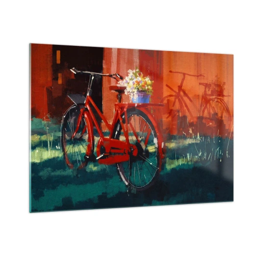 Quadro em vidro - Quero andar de bicicleta - 100x70 cm