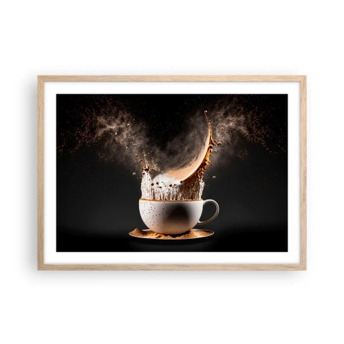 Pôster com moldura de carvalho claro - Uma explosão de sabor - 70x50 cm